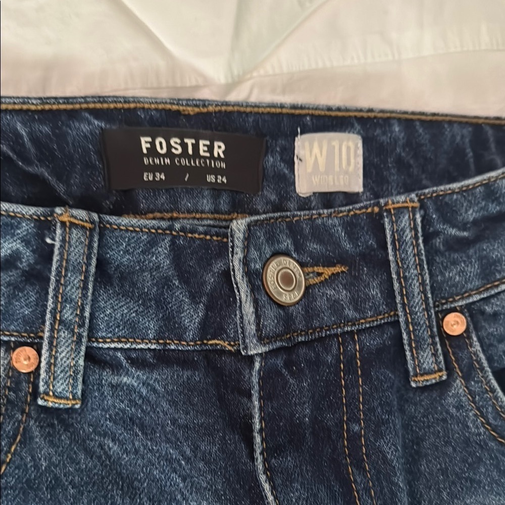 Cody Foster Blue Wide Leg Flare Jeans 35 - Picture 3 of 11